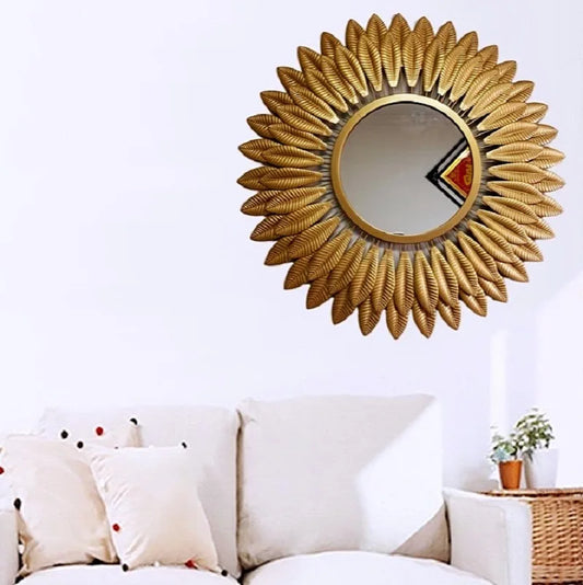 JMT-450058 Nordic Metal Hanging Mirror - 25cm Decorative PVC Wall Art for Home Decor