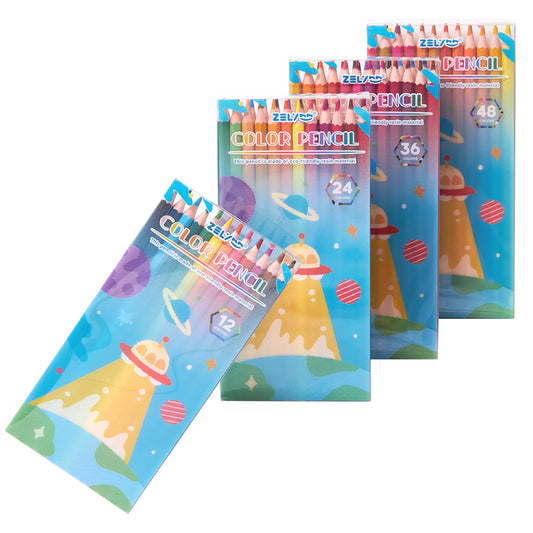 JMT-006090 48-Color Coloured Pencil Set for Children - Ideal for School & Drawing Activities