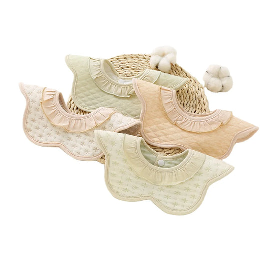 JMT-430538 Baby Saliva Towel Colored Cotton Warm Lace Saliva Bib 360 Degree Baby Bib Petals