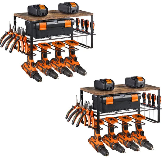 JMT-217226 Wall Mounted Wooden Tool Storage Organizer for Efficient Space Management