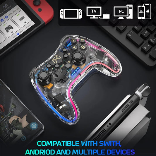 JMT-984650 RGB Wireless Pro Controller for Nintendo Switch, Switch Lite, OLED, Android, iOS, Windows PC
