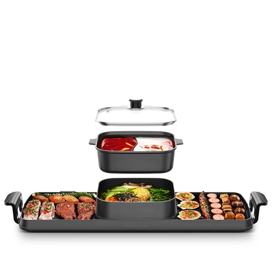 JMT-170378 Smokeless Outdoor Electric Kebab Grill Pan - Portable BBQ Barbecue Griddle