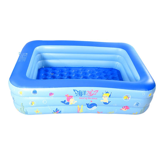 JMT-125386 Inflatable Rectangular Swimming Pool for Children - Outdoor Backyard Garden PVC Pool