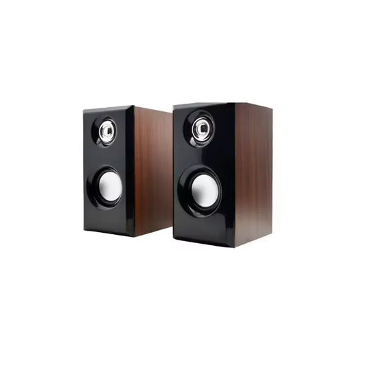 JMT-775818 Wooden 2.0 Hi-Fi Computer Speakers with USB Communication and DC Power Source