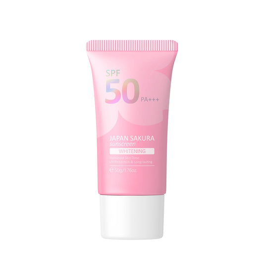 JMT-696074 Sakura Waterproof Sunscreen Face Cream for UV Protection and Brightening Skin Care - 50g