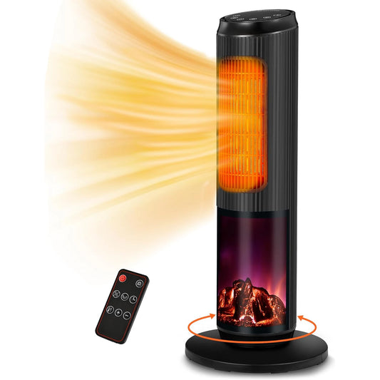JMT-493770 Ceramic Electric Space Tower Heater with Two Heat Settings for Indoor Home and Office Use