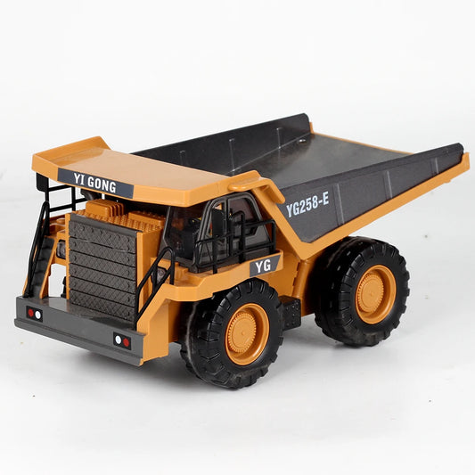 JMT-200714 Remote Control Alloy Engineering Bulldozer Toy with Light and Sound - 2.4G Wireless Excavator Vehicle