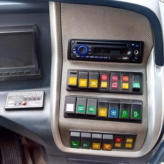 JMT-076682 Single Din DC12-24V Car Audio Amplifier with DVD, FM Radio, USB Ports, and Microphone Support