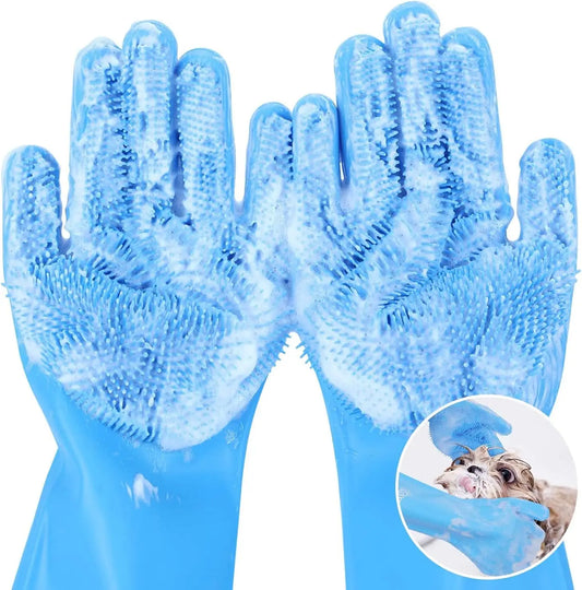 JMT-946698 Heat Resistant Silicone Pet Grooming Gloves for Comfortable Bathing and Massaging