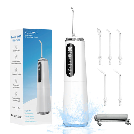 JMT-995594 Waterproof IPX7 Oral Irrigator with 5 Modes, Rechargeable Dental Jet Flosser, 280ml Water Tank Capacity