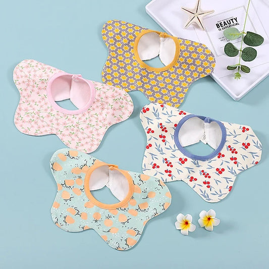 JMT-003402 Wholesale Baby Bib Printed Pattern Spring Summer Waterproof Wool 360° Rotatable Children's Saliva Towel Kids