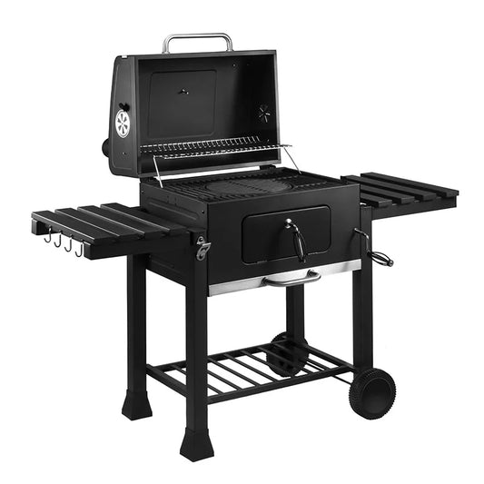 JMT-482250 Large Outdoor Charcoal Barbecue Grill with Carbon Steel Patio Rack