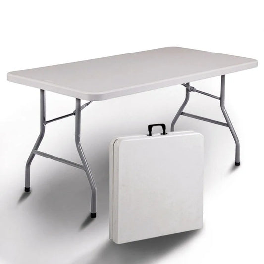 JMT-169290 6ft Rectangular Plastic Foldable Outdoor Table for Camping, BBQ, and Picnics