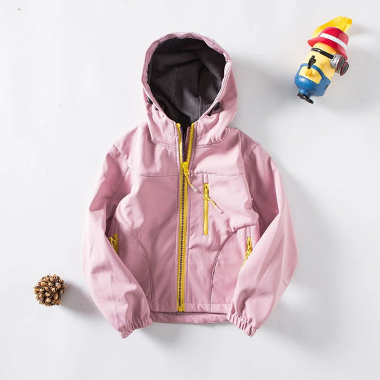 JMT-617098 Girls Winter Fleece Jackets for Children Waterproof Solid Pattern Children's Jackets Winter Jackets for Girls