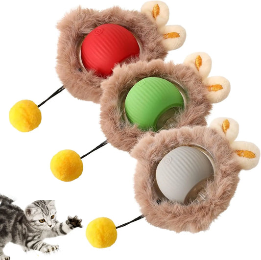 JMT-664138 Interactive Electric Rolling Ball Toy for Cats - Durable Plastic and Silicone Design