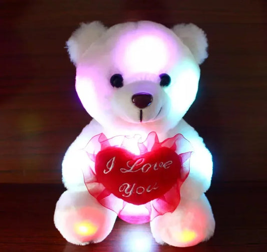 JMT-525450 LED Plush Bear Stuffed Animal Toy with Night Glow Light