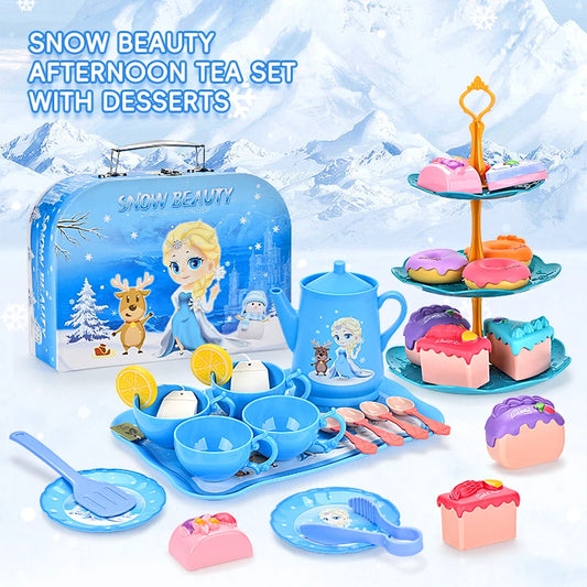JMT-337226 Colourful Snow Princess Pretend Kitchen Afternoon Tea Set for Children