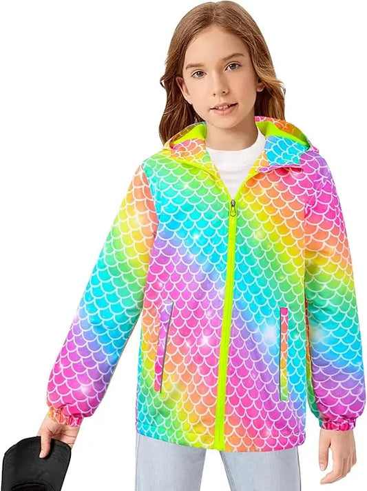 JMT-912010 Preppy Style Softshell Outerwear Jacket for Girls Winter O-Neck with Button Decoration