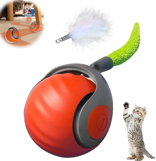 JMT-253962 Interactive Rechargeable Rolling Cat Toy Ball with Adjustable Speed for Smart Pet Training