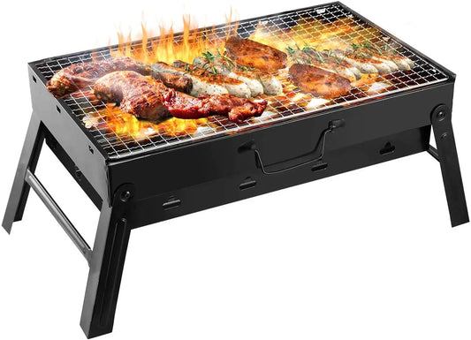 JMT-053962 Large Carbon Barbecue Grill for Outdoor Cooking, Camping, and Garden Parties - Foldable Design