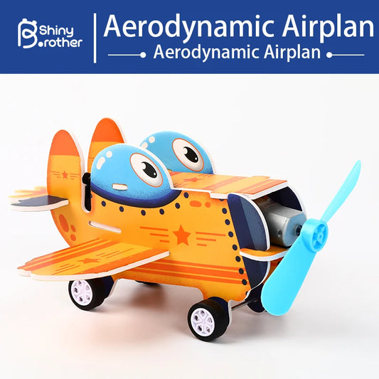 JMT-314826 DIY Aerodynamic Airplane Kit for Kids - Educational Science Toy with Fan Blades