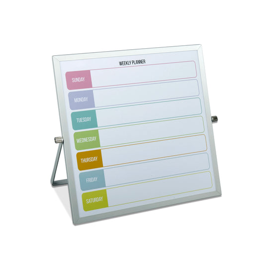 JMT-378570 10x10 Inches Aluminium Frame Calendar Memo Board for Weekly and Monthly Planning
