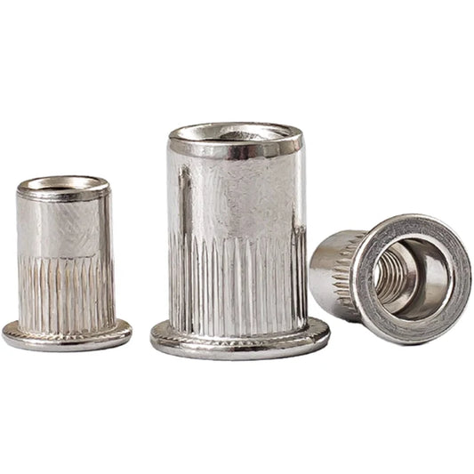 JMT-457866 M4 M10 Stainless Steel Blind Rivet Nuts, B8/B8M/B8T, Polished Flat Head, Metric Sizes