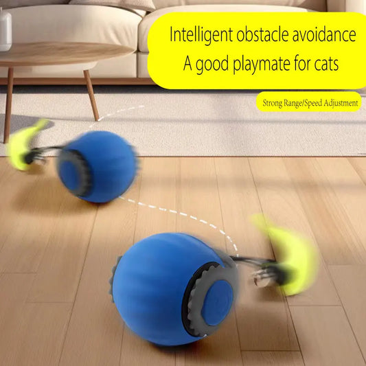 JMT-500298 Interactive Rolling Silicone Dog and Cat Toy with Bell and Tail