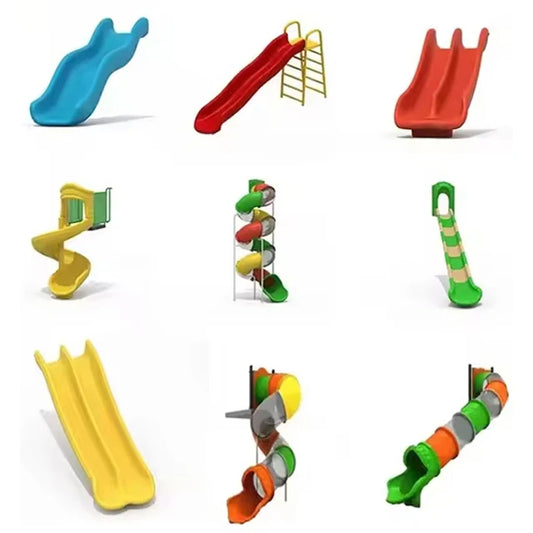 JMT-647434 S-Shaped Plastic Slide for Outdoor Playgrounds - Suitable for Kids and Adults
