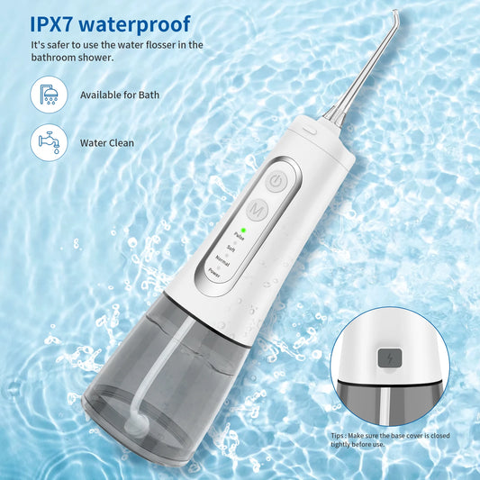 JMT-814794 Cordless IPX7 Waterproof Rechargeable Portable Water Flosser for Effective Dental Care