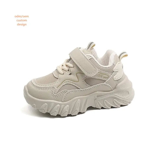 JMT-728586 Wholesale Lightweight and Breathable Casual Sneakers Boys' and Girls' White Slip-On Platform Running Shoes