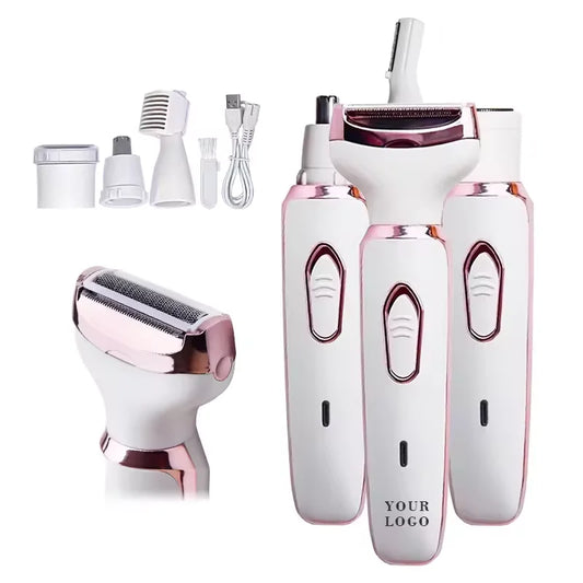 JMT-584266 Cordless Rechargeable Electric Shaver for Women - 4 in 1 Hair Removal Razor for Face, Arms, and Bikini Area