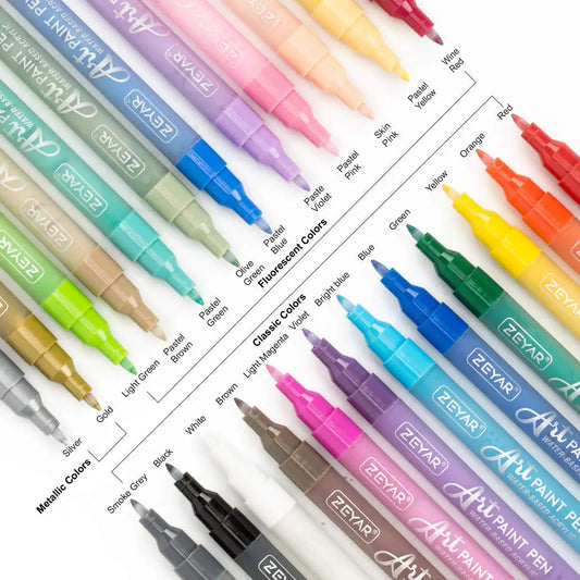 JMT-555914 Water-Resistant Acrylic Paint Markers, 64 Colours, Extra Fine Tip, Opaque Ink, Ideal for Various Surfaces