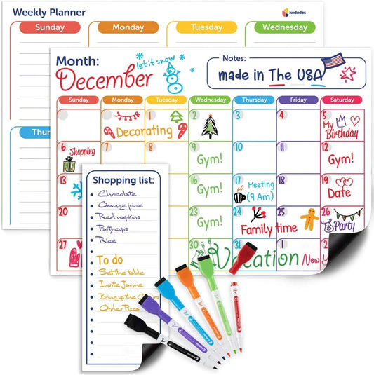 JMT-066698 Magnetic Acrylic Wall Calendar for Kids - Interactive Fridge Magnet Planner