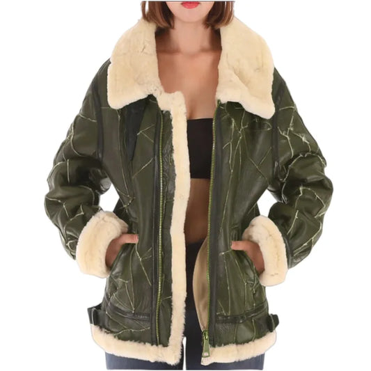 JMT-125898 Women's Winter One-Piece Coat With Thick Fur Faux Fur Blazer Style Clothing Vest Windbreaker Jacket Coat blazer