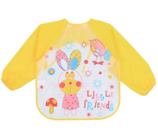 JMT-644106 Private Label Baby Feeding Bib for Eating Waterproof Washable Long Sleeve Romper Smock