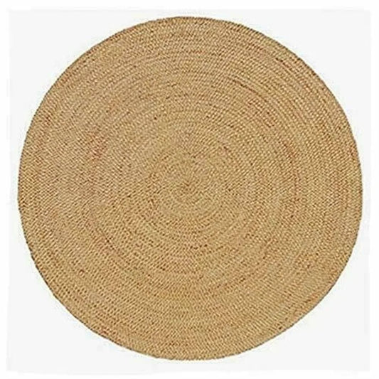 JMT-452938 Boho Tan Brown Woven Jute Rug for Living Room and Bedroom, Washable Outdoor Decor