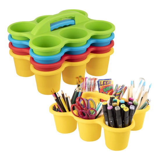 JMT-433226 6-Cup Stackable Craft Storage Tray - Durable Colourful Design for Organising Art Supplies