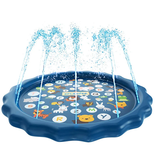 JMT-664394 68-Inch Outdoor Sprinkler Play Mat Wading Pool for Kids - Water Learning Toy