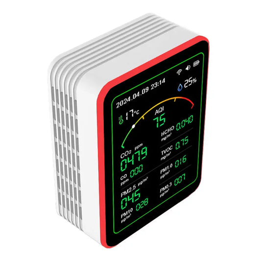 JMT-579722 WiFi 15-in-1 Air Quality Monitor with CO2 and PM2.5 Detection for Indoor Use, USB Type-C Charging