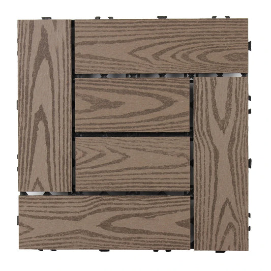 JMT-502666 DIY Interlocking WPC Decking Tiles for Garden and Outdoor Flooring