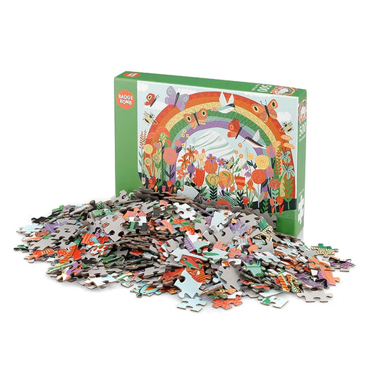 JMT-408842 500 Piece Custom Paper Puzzle - Pollinator's Playground for Ages 2 to 7