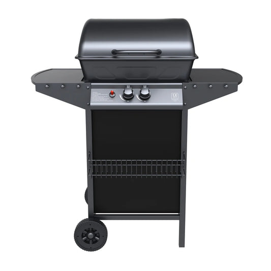 JMT-188490 Stainless Steel Outdoor Gas BBQ Grill with Chromed Cooking Grid, Windproof Design