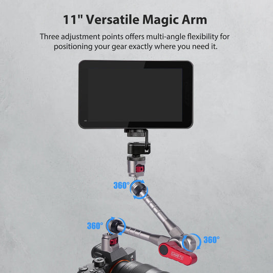 JMT-663050 11" Articulating Magic Arm with 1/4" Screw and Retractable Arri Pin for Action Cameras