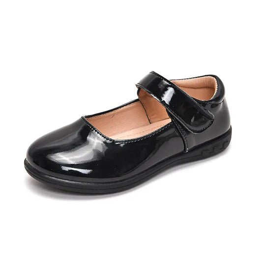 JMT-531978 Factory Price Wholesale Kids Teenager Student School Black Shoes Formal Uniform Leather Flat Design for All Winter Spring
