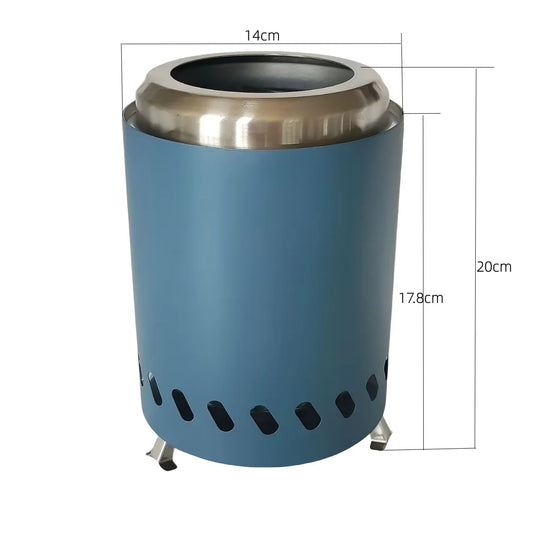 JMT-711626 5.5" Low Smokeless Outdoor Camping Stove - Stainless Steel Portable Tabletop Fire Pit