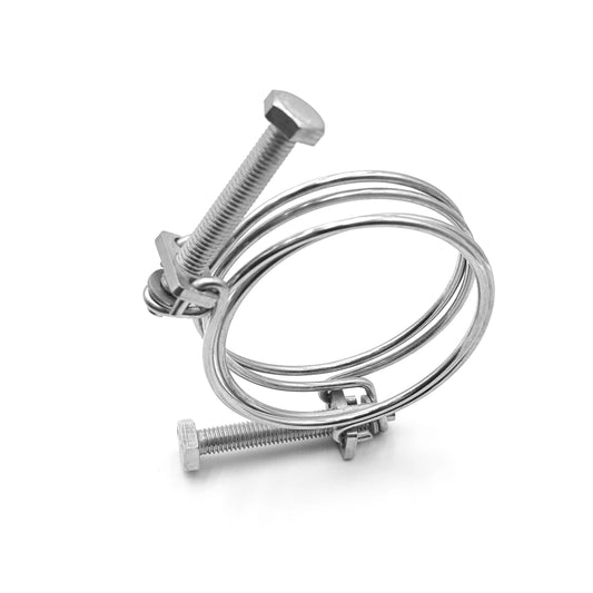 JMT-688394 Heavy Duty Double Wire Hose Clamp - Stainless Steel 304/316 Hexagon Bolt