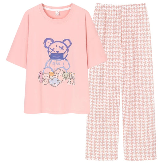 JMT-639178 2024 New Design Women'S Pajamas Are Comfortable and Two Sets of Pajamas Ladies Sweet Cute Cartoon Home Wear