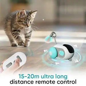 JMT-238154 Interactive Cat Puzzle Toy for Indoor Play with Adjustable Speed Settings - Blue