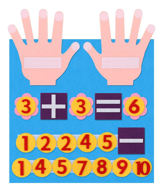 JMT-622090 Montessori Math Manipulatives and Felt Finger Numbers Counting Toy for Learning Activities